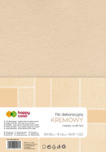 Opakowanie Filc dekoracyjny 20x30 cm 1,5 mm 5 ark. Kremowy Happy Color