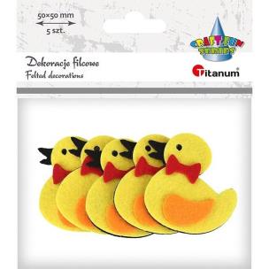 Opakowanie Filcowe kaczuszki 3D 53x50mm żółte 5szt
