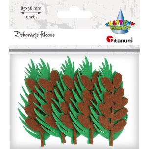 Opakowanie Filcowe liście 3D 38x85mm zielono-brązowe 2szt
