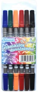 Opakowanie Flamastry dwustronne 6 kolorów