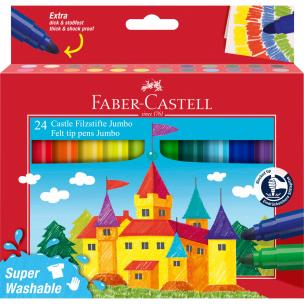Flamastry Jumbo Zamek 24 kolory FABER CASTELL. Wydawca: Faber Castell. Multiszop.pl Opakowanie Flamastry Jumbo Zamek 24 kolory FABER CASTELL