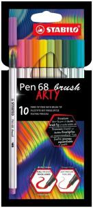 Flamastry STABILO Pen 68 Brush ARTY 10 kolorów. Wydawca: Stabilo. Multiszop.pl Opakowanie Flamastry STABILO Pen 68 Brush ARTY 10 kolorów