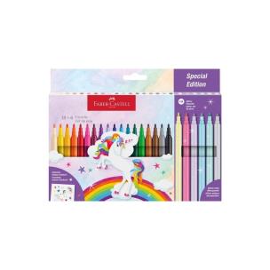 Flamastry Unicorn 18+6 kol.. Wydawca: Faber Castell. Multiszop.pl Opakowanie Flamastry Unicorn 18+6 kol.