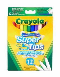 Okładka książki Flamastry zmywalne grube i cienkie 12 kol CRAYOLA