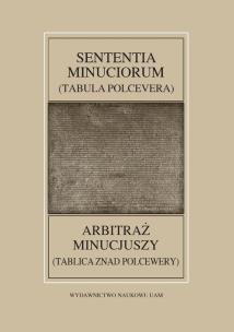 Opakowanie Fontes Historiae Antiquae LIII Sententia Minuciorum czyli Tabula Polcevera