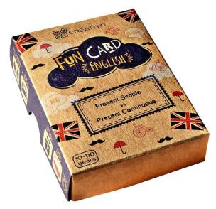 Fun Card English Present Simple Present Continuous. Autor: Dwornik Paweł. Multiszop.pl Okładka książki Fun Card English Present Simple Present Continuous