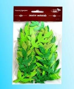 Opakowanie Gałązki brokatowe tonacja zielona 36szt