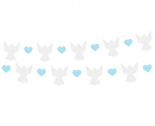Opakowanie Girlanda papierowa Aniołki niebieskie serduszka