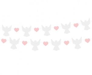 Opakowanie Girlanda papierowa Aniołki różowe serduszka 150cm