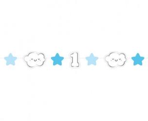 Opakowanie Girlanda papierowa mini Roczek niebieska 120cm