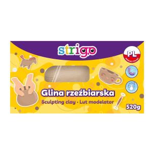 Glina rzeźbiarska Strigo naturalna 520g. Wydawca: Strigo. Multiszop.pl Opakowanie Glina rzeźbiarska Strigo naturalna 520g