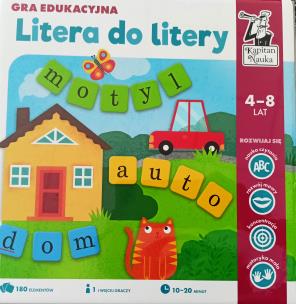 Gra edukacyjna. Litera do litery. Kapitan Nauka 4-8 LAT. Wydawca: Edgard. Multiszop.pl Opakowanie Gra edukacyjna. Litera do litery. Kapitan Nauka 4-8 LAT