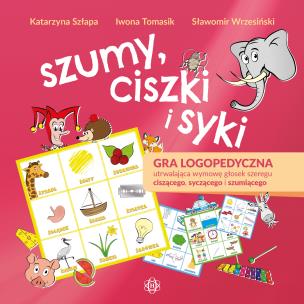 Gra logopedyczna utrwalająca wymowę głosek szeregu ciszącego, syczącego i szumiącego. Autor: Szłapa Katarzyna, Iwona Tomasik, Wrzesiński Sławomir. Multiszop.pl Okładka książki Gra logopedyczna utrwalająca wymowę głosek szeregu ciszącego, syczącego i szumiącego