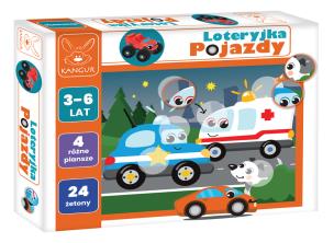 Gra Loteryjka Pojazdy. Wydawca: Kangur. Multiszop.pl Opakowanie Gra Loteryjka Pojazdy