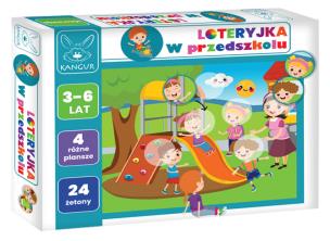 Gra Loteryjka w przedszkolu. Wydawca: Kangur. Multiszop.pl Opakowanie Gra Loteryjka w przedszkolu