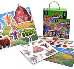 Gra magnetyczna Farm 32 magnesy + tablica. Wydawca: Qbee. Multiszop.pl Opakowanie Gra magnetyczna Farm 32 magnesy + tablica