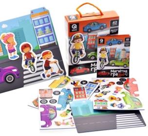 Gra magnetyczna Miasto 2 magnesy + tablica. Wydawca: Qbee. Multiszop.pl Opakowanie Gra magnetyczna Miasto 2 magnesy + tablica