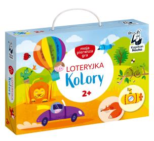 Gra Moja Pierwsza loteryjka Kolory. Autor: Haremza Jakub. Multiszop.pl Okładka książki Gra Moja Pierwsza loteryjka Kolory