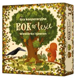Gra Rok w lesie Wiewiórka i gawron. Autor: Marcin Dudek, Magdalena Królak. Multiszop.pl Okładka książki Gra Rok w lesie Wiewiórka i gawron
