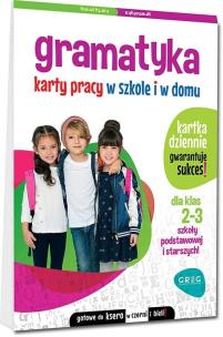 Gramatyka. Karty pracy w szkole i w domu - kl 2-3. Autor: Marta Kurdziel. Multiszop.pl Okładka książki Gramatyka. Karty pracy w szkole i w domu - kl 2-3
