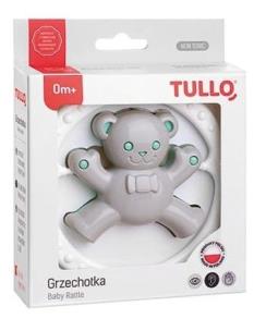 Opakowanie Grzechotka miś szaro-miętowy