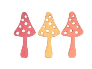 Opakowanie Grzyby dekoracja drewniana 4cm 12szt