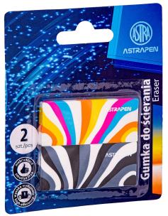 Opakowanie Gumka kolorowe paski Astra blister 2 sztuki