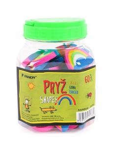 Opakowanie Gumka Shapes tęcza (60szt)