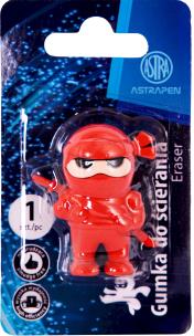 Opakowanie Gumka w kształcie Ninja Astra blister 1 sztuka mix