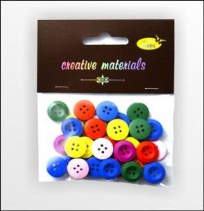 Opakowanie Guziki drewniane kolorowe 15mm 15g
