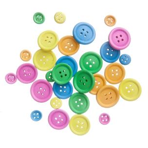 Opakowanie Guziki drewniane neon 30szt MIX