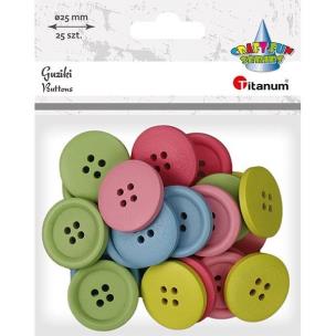Opakowanie Guziki drewniane okrągłe 25szt mix