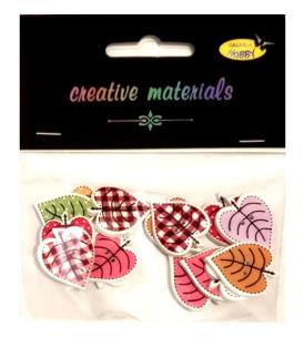 Opakowanie Guziki ozdobne Listki 25mm 15szt