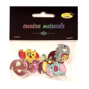 Opakowanie Guziki ozdobne Słoń 25x18mm 15szt