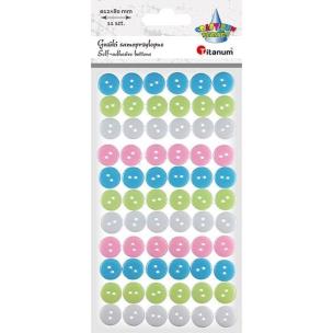 Opakowanie Guziki plastikowe samoprzylepne pastel 66szt