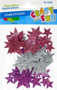 Opakowanie Gwiazdki samoprzylepne 3 kolory 51szt