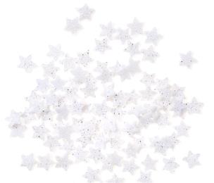 Opakowanie Gwiazdki z brokatem białe 1,1cm 96szt