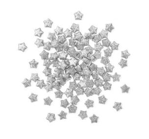Opakowanie Gwiazdki z brokatem srebrne 1cm 96szt