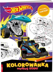 Hot Wheels. Kolorowanka według kodu. Autor:   Praca zbiorowa. Multiszop.pl Okładka książki Hot Wheels. Kolorowanka według kodu