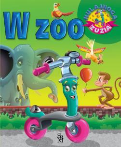 Hulajnoga Zuzia. W zoo w.2022. Autor: Karolina Górska. Multiszop.pl Okładka książki Hulajnoga Zuzia. W zoo w.2022