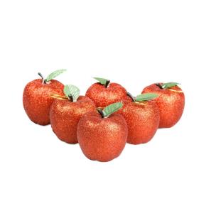 Opakowanie Jabłuszka brokatowe czerwone 6szt