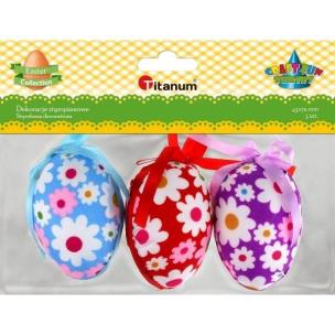 Opakowanie Jajka styropianowe 45x70mm w kwiaty 3szt mix