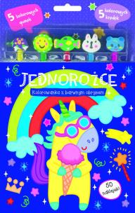 Okładka książki Jednorożce. Kolorowanka z barwnym obrysem