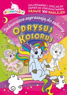 Jednorożce zapraszają do zabawy. Moje jednorożce. Odrysuj koloruj. Autor: Opracowanie zbiorowe. Multiszop.pl Okładka książki Jednorożce zapraszają do zabawy. Moje jednorożce. Odrysuj koloruj