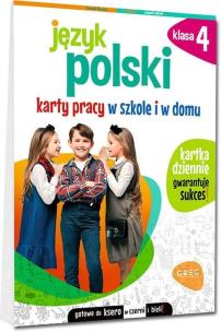 Język polski SP 4 Karty pracy w szkole i w domu. Autor: Karolina Cichocka. Multiszop.pl Okładka książki Język polski SP 4 Karty pracy w szkole i w domu