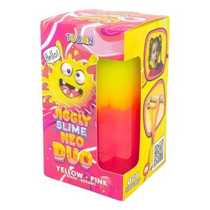 Jiggly Slime Neo Duo żółto-różowy 430g. Wydawca: Tuban. Multiszop.pl Opakowanie Jiggly Slime Neo Duo żółto-różowy 430g