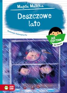Już czytam sylabami. Deszczowe lato. Autor: Magda Malicka. Multiszop.pl Okładka książki Już czytam sylabami. Deszczowe lato