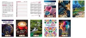 Opakowanie Kalenadarz 2024 biurkowy trójdzielny KBA5-T MIX WZORÓW