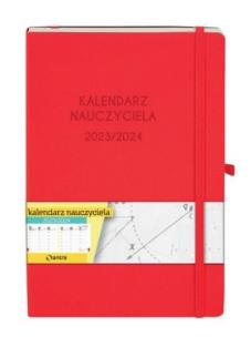 Okładka książki Kalendarz 2023/2024 A5 nauczyciela TDW czerwony