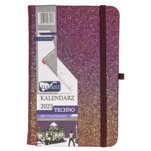 Opakowanie Kalendarz 2023 A6 tyg. Techno różowy ELEFANT